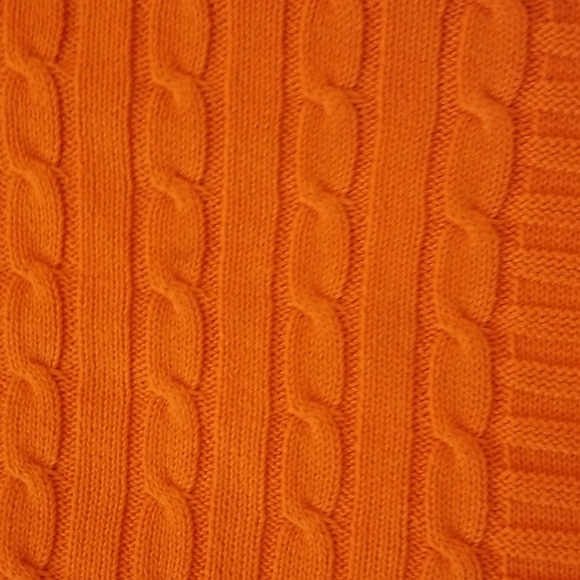 ELEGANT BABY CABLE BLANKET-ORANGE - Picture 6 of 7